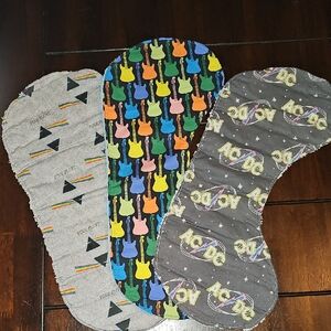 Colorful Guitar and AC/DC Burp Clothes